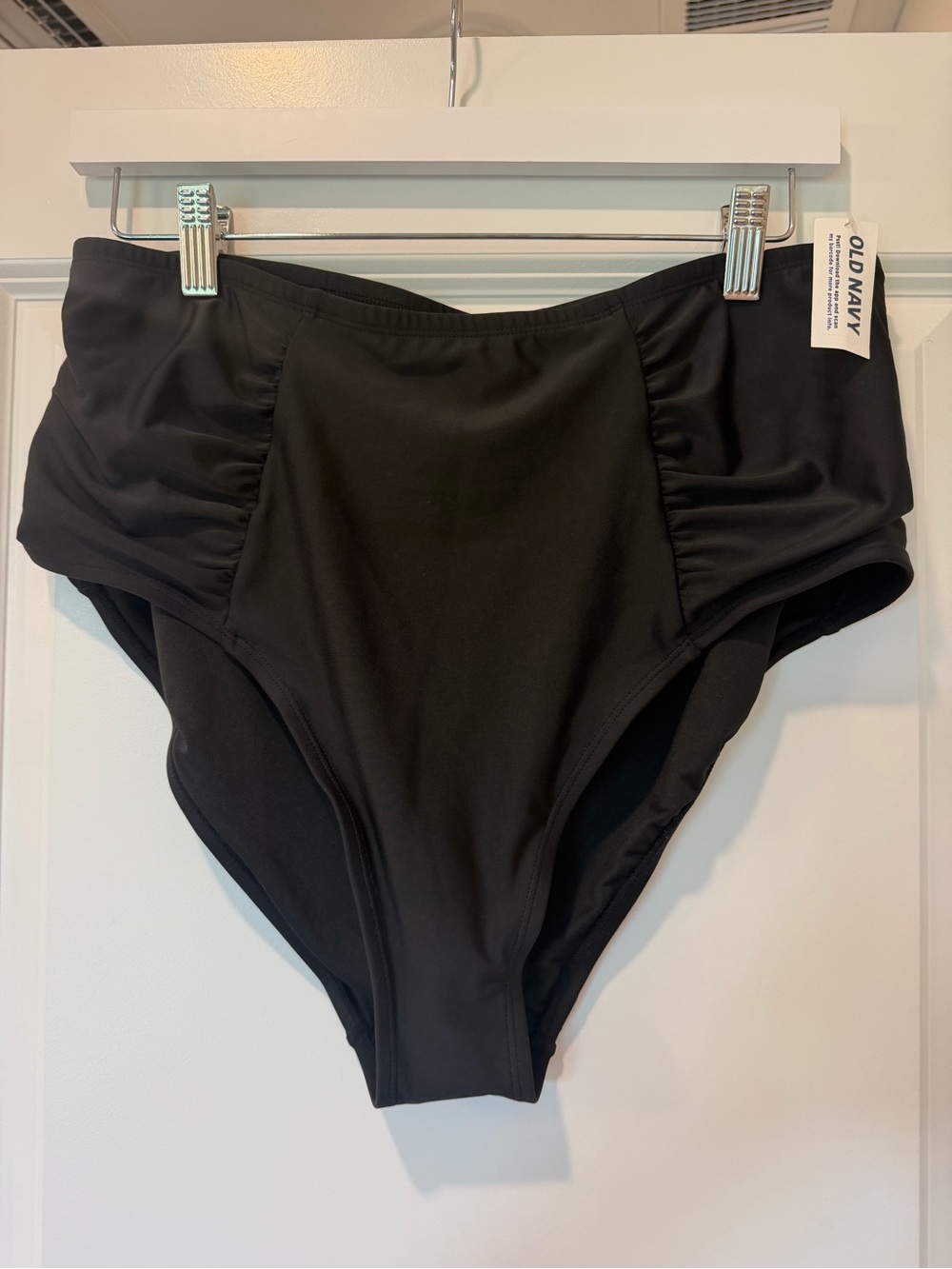 NWT! Old Navy Black High-Rise Ruched Bikini Bottoms  - XL